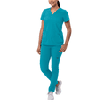 thumbnail image 1 of Adar Addition Go-Basic Scrub Set For Women - Slim V-Neck Scrub Top & Skinny Cargo Scrub Pants, 1 of 7