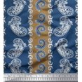 thumbnail image 1 of Soimoi Brown Velvet Fabric Stripe & Paisley Print Fabric by Yard 58 Inch Wide, 1 of 3