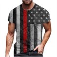 thumbnail image 2 of LSLJS T-Shirts Patriotiques pour Hommes T-Shirts à Imprimé Rayures de la Fête de l'Indépendance Col Rond Manches Courtes, 2 of 5