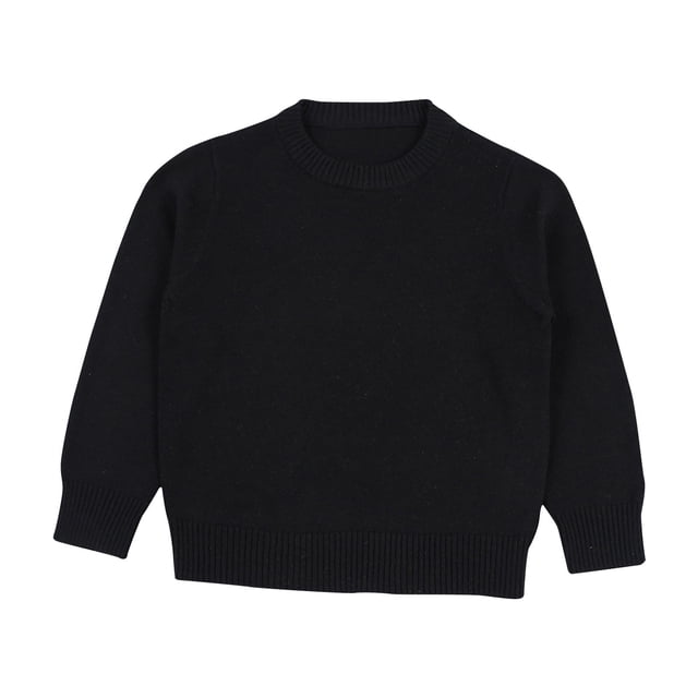 Mefallenssiah Round-Neck Sweater Boys and Girls Solid Color Sweater Pullover Knitted Sweater Candy Base Sweater