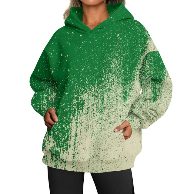 Mode Quotidienne Polyvalente Décontractée Sweat-Shirts à Manches Longues Sweat-Shirt Dégradé Bleu L
