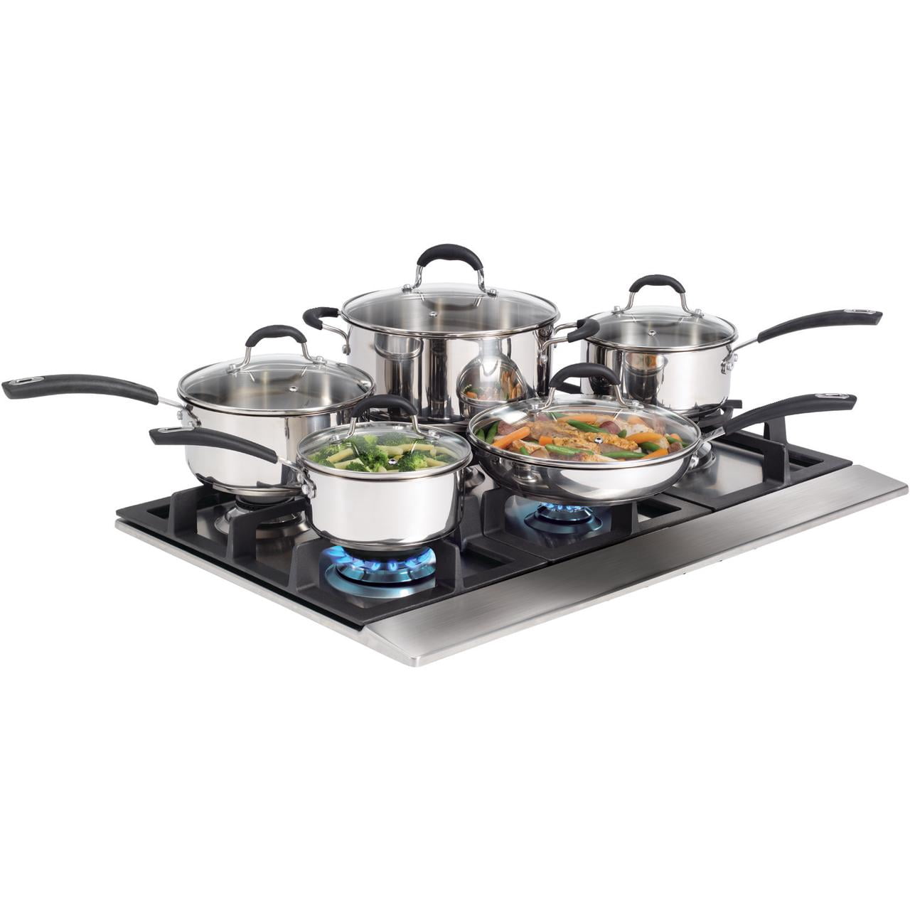 Refurbished Starfrit Stainless Steel Cookware 10 Piece Set With Tri-ply Base Construction