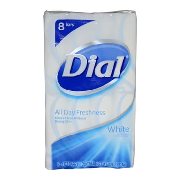 Savon Déodorant Antibactérien Blanc par Dial pour Unisexe - 8 x 4 oz Savon