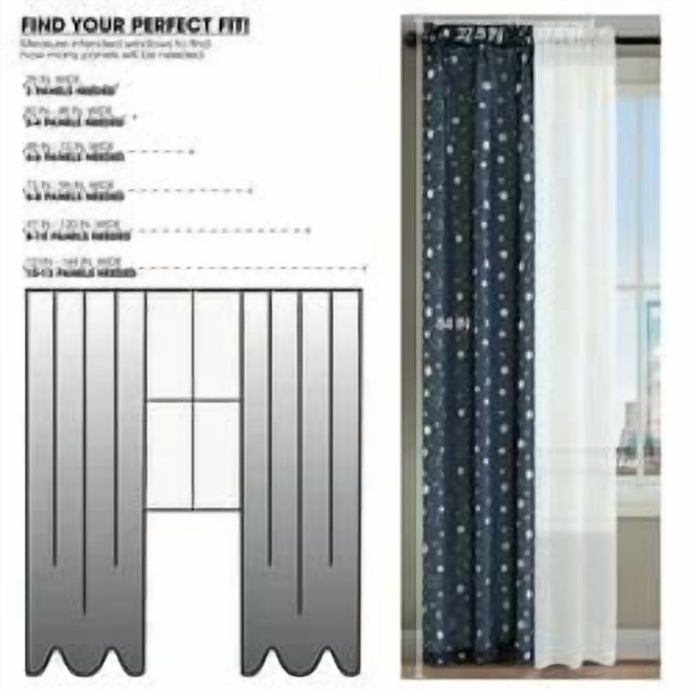 Your Zone 4 Piece Window Curtains Panel Set, 27.5" x 84" for Kids, Gray Camo