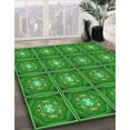 thumbnail image 3 of Ahgly Company Tapis d'Intérieur Lavables à la Machine, Carrés, Transitionnels, Verts, Tapis de Zone, 4 Pieds Carré, 3 of 7