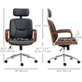 thumbnail image 3 of HOMCOM Chaise de Bureau, Chaise de Bureau Pivotante à Hauteur Réglable, Noire, 3 of 10