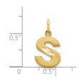 thumbnail image 4 of Diamond2Deal 14K Pendentif Initiale Lettre S en Satin Or Jaune pour Femmes, 4 of 6