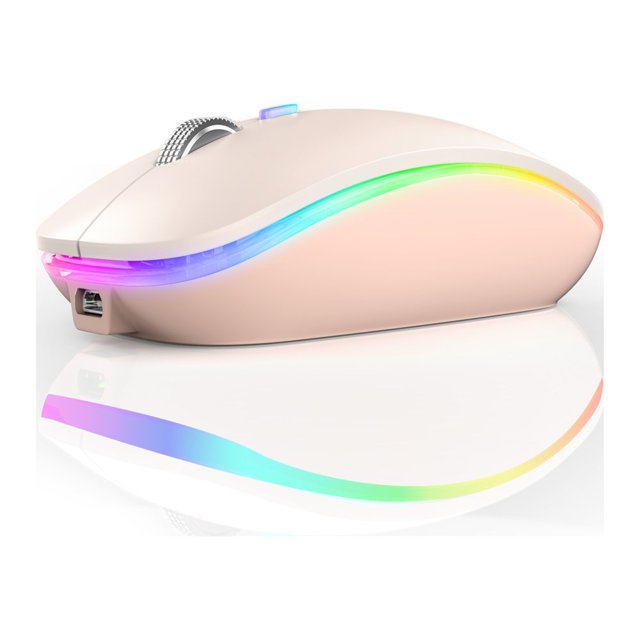 Souris Sans Fil Bluetooth Rechargeable Souris Silencieuse Double Mode (Bluetooth 5.1 + 2.4G) avec Récepteur Nano