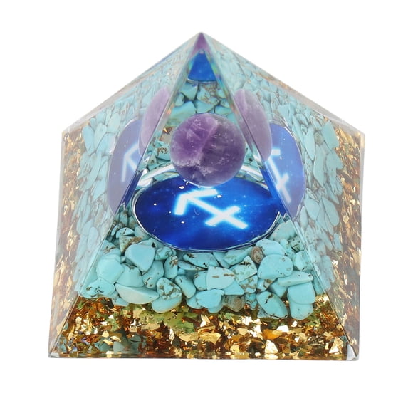 Energy Pyramid, Meditation Healing Power Stone Pyramid Clear Eliminate Negative Energy Reduce Stress Constellation  for Indoor