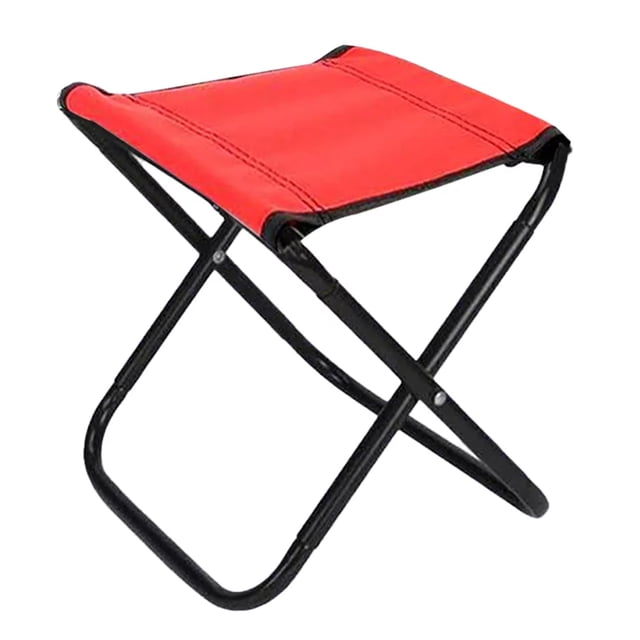 TFixol Compact Red Folding Stool - Portable Mini Camping Chair for Outdoor, Fishing, and Travel, Lightweight & Durable with Storage Bag, Easy Assembly.