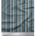 thumbnail image 1 of Soimoi Blue polyester Crepe Fabric Vertical Stripe Decor Fabric Printed Yard 42 Inch Wide, 1 of 5