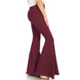 thumbnail image 2 of Feinuhan Women's High Waist Flared Bell Bottom Jeans, Burgundy, X-Large, 2 of 5
