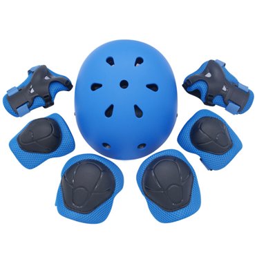 7PCS Kids Protective Gear Adjustable Sport Helmet with Wrist Pads Knee Pads Elbow Pads for Skateboarding Cycling