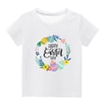 thumbnail image 1 of Penkiiy T-Shirts de Pâques pour Enfants Garçons Filles Mode Pâques Mignon Fleur Œufs de Pâques Imprimé Col Rond Manches Courtes 9 Ans Blanc, 1 of 4