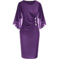 thumbnail image 1 of Hanna Nikole Robe à Manches Cape en Mousseline pour Femme, Grande Taille, Flatteuse, à Volants, avec Strass, Robe Crayon, 1 of 7