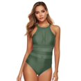 thumbnail image 4 of Coofit Womens Swimwear High Neck Halter One Piece Swimsuit Beach Bathing Suit, 4 of 8