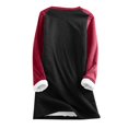 thumbnail image 3 of Chandail en Molleton Doublé Sherpa en Polaire pour Femmes, Chandail Chaud d'Hiver, Col Rond, Automne, Tunique de Détente, Rouge Melon D\'eau 2TG, 3 of 5