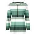 thumbnail image 4 of 2023 Chandail de Mode pour Femmes Rabais de 50 % Liquidation Hauts pour Femmes Automne Manches Longues Chandail Ample Chemise Chic Décontractée Chandails à Rayures à Col Rond pour Dames, 4 of 5