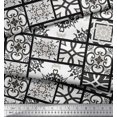 thumbnail image 2 of Soimoi Poly Georgette Tissu Check & Damas Patchwork Tissu Imprimé par la Cour 52 Pouces de Large, 2 of 3