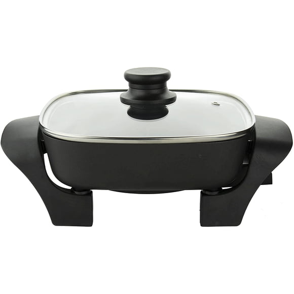 Brentwood Appliances SK-46 40 ounce Capacity Compact 8 Inch Nonstick Electric Skillet with Glass Lid Kitchen Appliance, Black