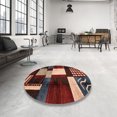 thumbnail image 3 of Ahgly Company Tapis d'Intérieur Carrés Abstraits Brun Amande Foncé, Tapis de Zone Abstraits, 3 Pieds Carré, 3 of 6