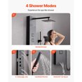 thumbnail image 3 of KFFKFF Shower Panel Tower System with Rainfall Shower Head, 49 in Brushed Stainless Steel Shower Column, 4-Function Faucet, Wall-Mount Rain Massage System, with 4 Body Jets, 3 of 9