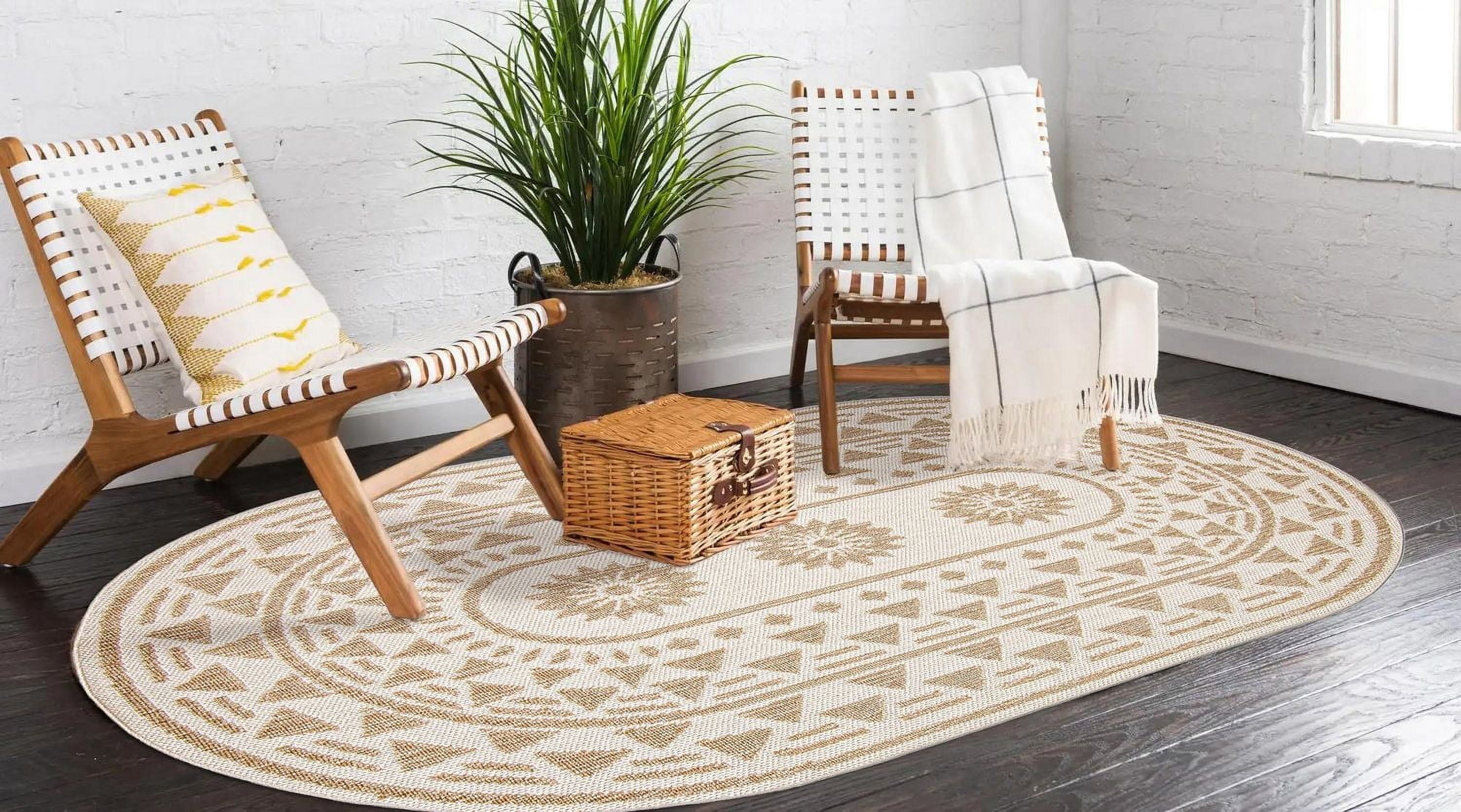 ECARPET Jute Style Area Rug for Bedroom, Living Room, Dining Room Finley Collection