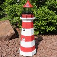thumbnail image 4 of Sunnydaze Outdoor Backyard Garden Nautical Lighthouse Solar LED Pathlight Statue Figurine - 36" - Red Stripe, 4 of 10