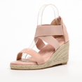 thumbnail image 4 of Womens Platform Wedge Sandals Ankle Strappy Open Toe Slingback High Heel Summer Sandals, 4 of 5