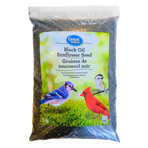 Great Value Graines pour Oiseaux Sauvages Tournesol 13KG
