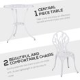 thumbnail image 4 of Outsunny Ensemble Bistro de Patio 3 Pcs pour Balcon, Blanc, 4 of 10