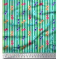 thumbnail image 1 of Soimoi Green Rayon Fabric Heart Stripe Print Fabric by Yard 56 Inch Wide, 1 of 2