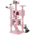 thumbnail image 1 of BestHome Multi-Level Cat Tree & Condo – Sturdy Climbing Tower with Sisal Scratching Posts & Interactive Toys,54inch, Pink, 1 of 6