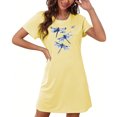 thumbnail image 4 of Chemises de Nuit pour Femmes, Chemise de Nuit Courte Surdimensionnée pour Femmes Mode à Imprimé sur la Poitrine à Manches Courtes, 4 of 7