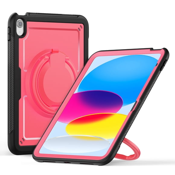 XYX Case for iPad (A16) 11th Gen 2025/ iPad 10th Gen 10.9 Inch 2022 with Rotating Stand, Shoulder Strap, 2in1 Shockproof Cover, Rose