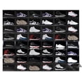 thumbnail image 1 of OLLIE XL Shoe Storage Boxes – Foldable and Stackable Shoe Storage Organizer for Closet – Clear HardFor Up to Size 13 – Acrylic Shoe Box Storage Containers for Jordan, Sneakers, Boots (48-Pack, Black), 1 of 5