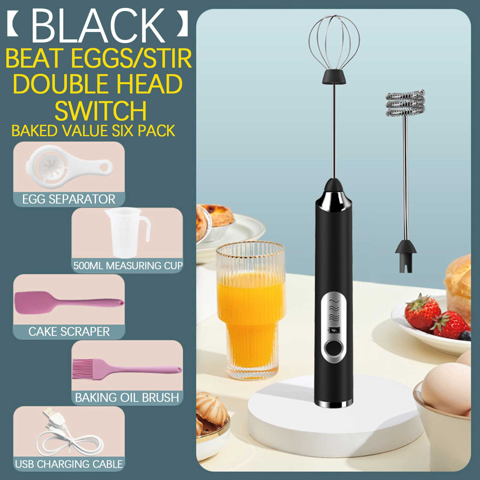Black Friday TIMIFIS Kitchen Gadgets Milk Frother, Rechargeable Hand-Held Electric Milk Frother 3 Change USB Charging Can Be Used ForBulletproof Coffee Protein Drinks Matcha Coffee Whisk