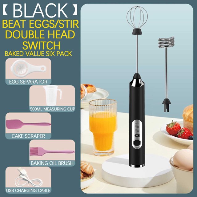 Black Friday TIMIFIS Kitchen Gadgets Milk Frother, Rechargeable Hand-Held Electric Milk Frother 3 Change USB Charging Can Be Used ForBulletproof Coffee Protein Drinks Matcha Coffee Whisk