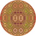 thumbnail image 1 of Ahgly Company Machine Washable Indoor Round Transitional Yellow Area Rugs, 8' Round, 1 of 7