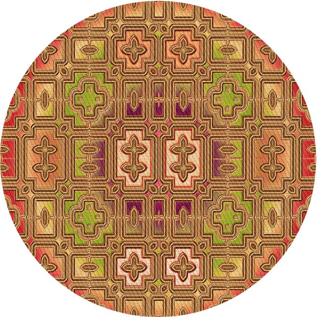 Ahgly Company Machine Washable Indoor Round Transitional Yellow Area Rugs, 8' Round
