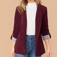 thumbnail image 2 of QIPOPIQ Vestes Décontractées pour Femmes à Manches Longues, à Revers Tendance, à Manches Retroussables, à devant Ouvert, Blazer Léger avec Poches, Liquidation, 2 of 8