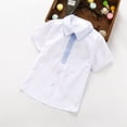 thumbnail image 2 of vdgthytj Chemises à Boutons pour Garçons, Manches Courtes, Col, Uniformes Scolaires Décontractés, 3-10 Ans, 2 of 3