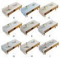 thumbnail image 4 of Cotton Linen Tablecloth Rectangular TV Cabinet Coffee Desktop Fringe Waterproof Table Cloth for Dining Hall Garden 50*145cm Embroider/Light blue, 4 of 9