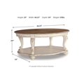 thumbnail image 4 of Bowery Hill Table Basse Ovale en Blanc Éclaté et Brun, 4 of 8