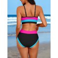 thumbnail image 4 of Scoop Neck Bikini Sets for Womens Adjustable Straps Bathing Suit High Waisted Two Piece Swimsuit, 4 of 8