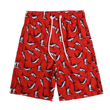 gdxvjhbj Maillots de Bain Garçon Maillots de Bain Garçon avec Doublure de Compression Short de Maillot de Bain Maillot Boxeur Taille 7-8 (Rouge, 7-8 Ans)