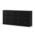 thumbnail image 4 of Levan Home Commode Contemporaine Grand à 6 Tiroirs Double pour Chambre, Noire, 4 of 14