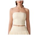 thumbnail image 1 of Dealovy Tube Tops for Women Strapless Going out Tops Built in Bra Sleeveless Ruched Summer Crop Top, 1 of 5