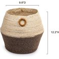 thumbnail image 3 of Truu Design Beautiful Woven Natural Jute Rope Planter Basket with Handles, 9.8 x 12.2 inches, Neutral, 3 of 5