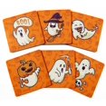 thumbnail image 1 of Inkdotpot Ensemble de 6 sous-Verres Faciles à Nettoyer 4 Pouces Carrés, Réutilisables, Halloween, 1 of 8